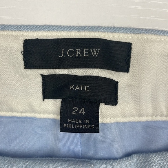 NWOT J. Crew Kate High Rise Linen Straight Trouser Pant Minimalist Prep Blue 24 - Picture 8 of 9
